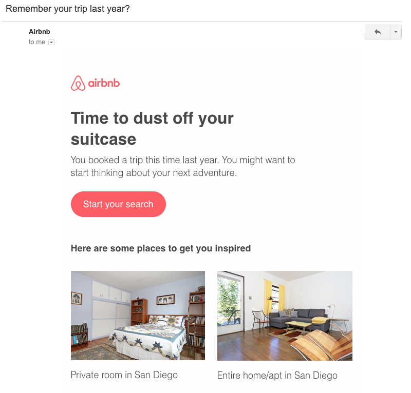 airbnb reengagement email