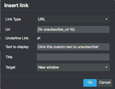 Untracked unsubscribe link in the Drag and Drop editor