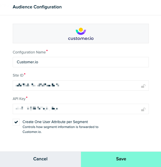 Mparticle Customer.io Audience Configuration 