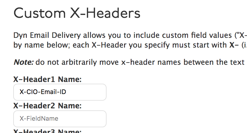 Example X-Header config