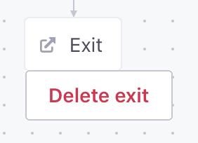 Delete button for an Exit block