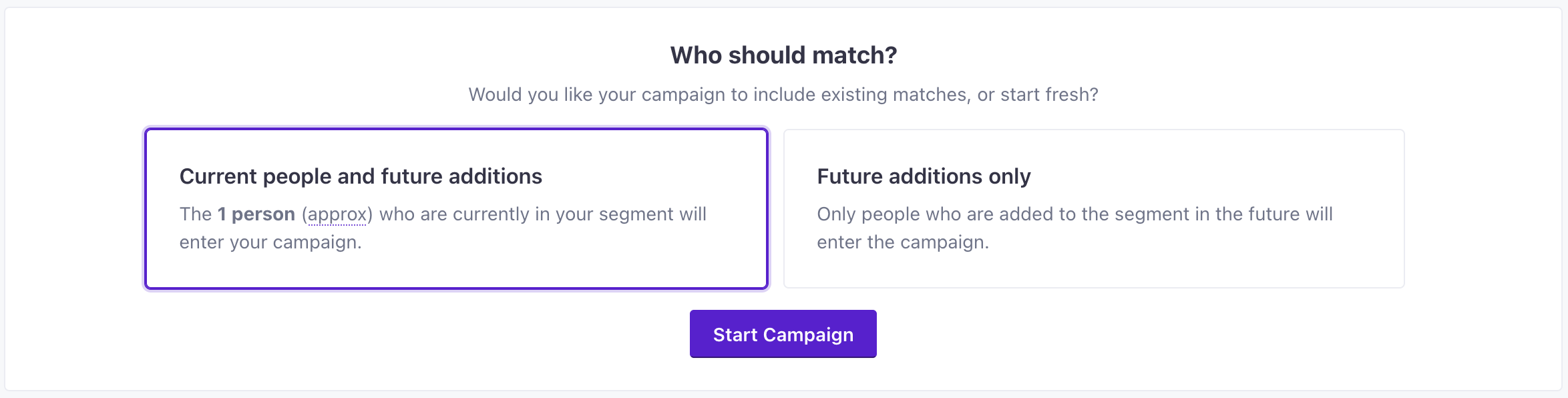 set your campaign to capture future people