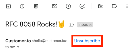 what an RFC 8058 unsubscribe looks like rendered in an email your audience receives