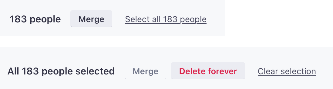 Selecting all and deleting.