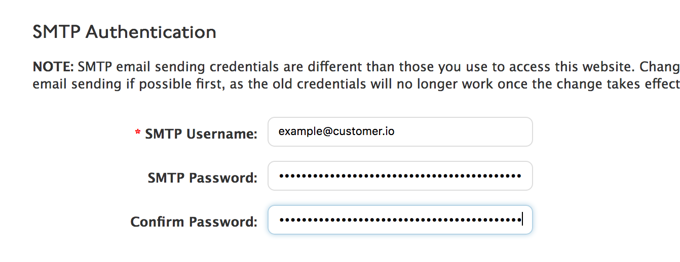 Set a SMTP password