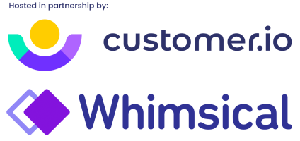 Customer.io and Whimsical company logos