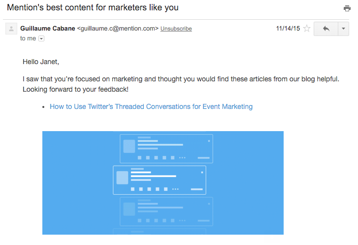 Mention role-targeted content email