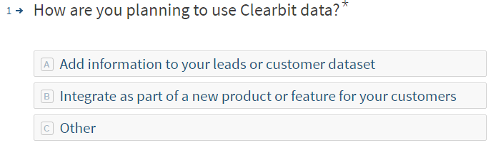 Clearbit customer survey