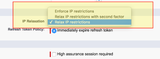 io customer salesforce restrictions ip lead create configure oauth