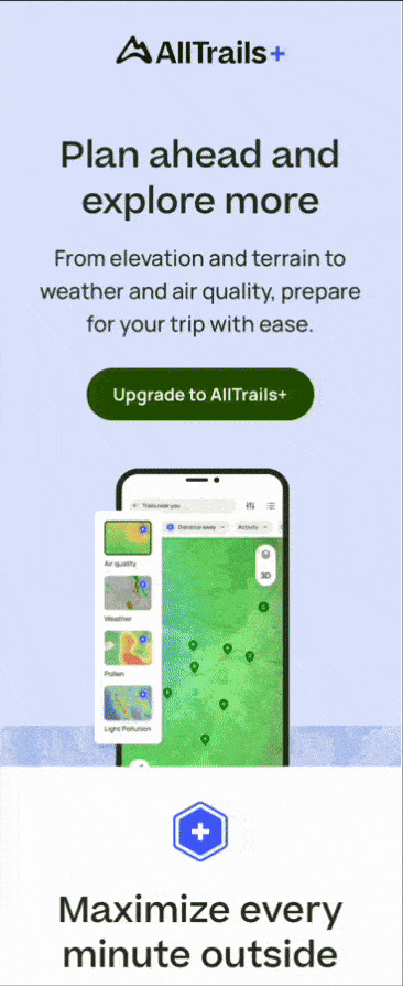 Responsive email: Mobile version from AllTrails+