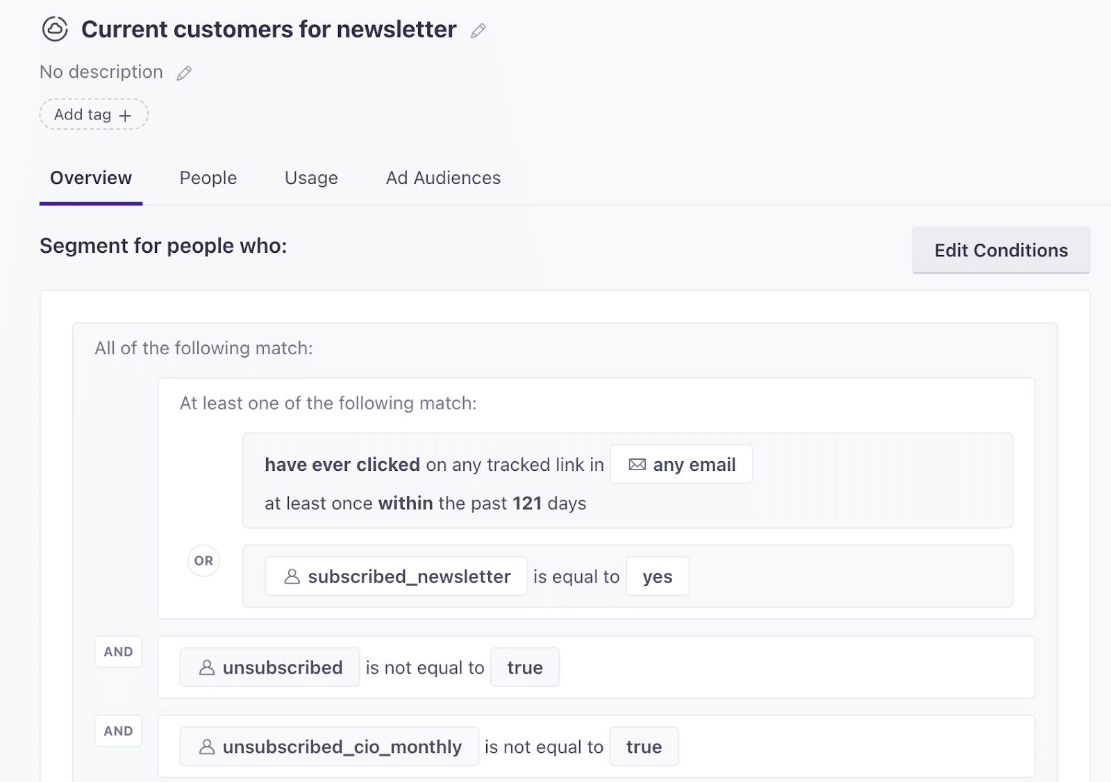 Using Customer.io to segment individuals who have opted-out of marketing emails