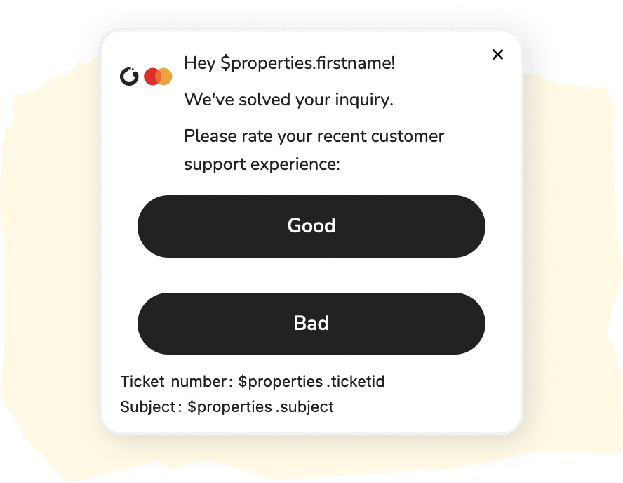 In-app messaging example: Zen's in-app survey